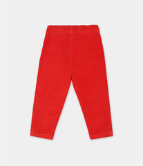 Conjunto 2 Piezas De Niña Camisa Manga Larga Estampado Flores Pantalon Pana Rojo