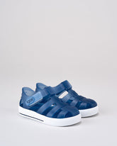 Sandalia transparente azul marino suela blanca