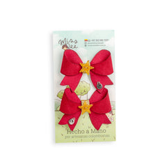 HAIR CLIP CANDY BOW CHRISTMAS ROJO