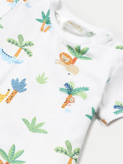 Overol Jeans de niño camisa estampado safari