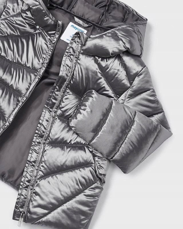 Chaqueta Plateada con Capucha