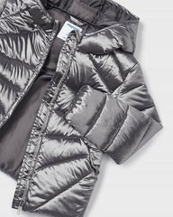 Chaqueta Plateada con Capucha