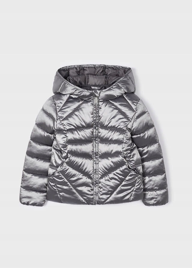 Chaqueta Plateada con Capucha