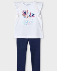 Conjunto Leggings Azul & Camiseta Niña