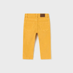 Conjunto 2 Piezas De Niño Camisa Manga Larga Azul  Pantalon Pana Amarillo