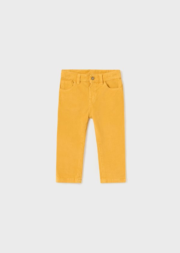 Conjunto 2 Piezas De Niño Camisa Manga Larga Azul  Pantalon Pana Amarillo