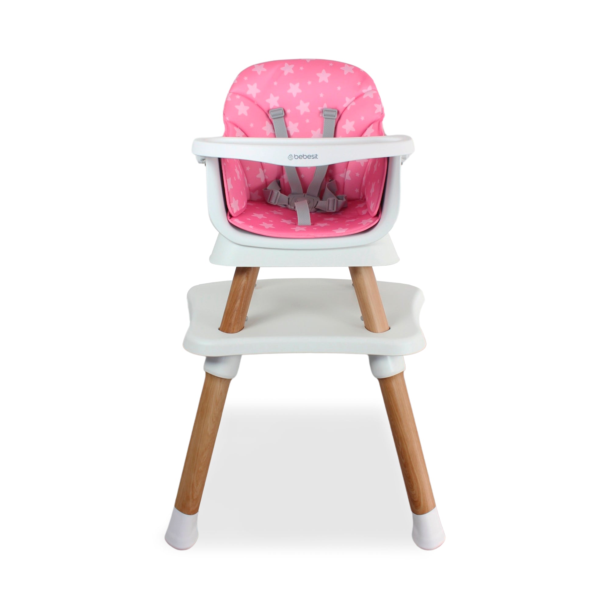 SILLA COMEDOR BABY ELITE DINNER PINK 5 EN 1 PREMIUM
