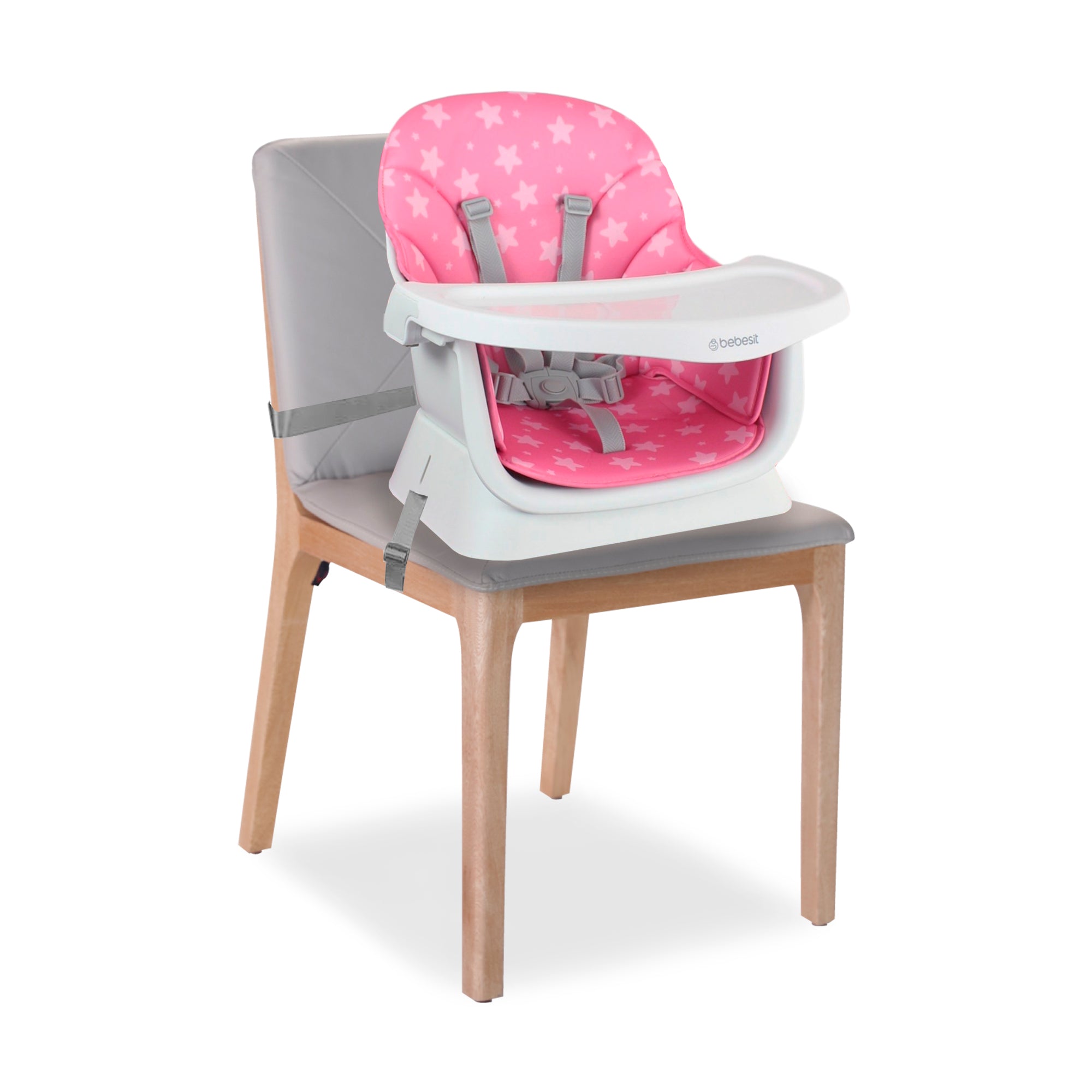 SILLA COMEDOR BABY ELITE DINNER PINK 5 EN 1 PREMIUM