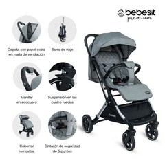 COCHE COMPACTO PIXEL GRAY PREMIUM