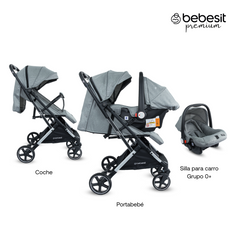 TRAVEL SYSTEM COMPACTO PIXEL GRAY PREMIUM
