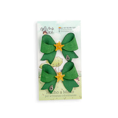 HAIR CLIP CANDY BOW CHRISTMAS VERDE